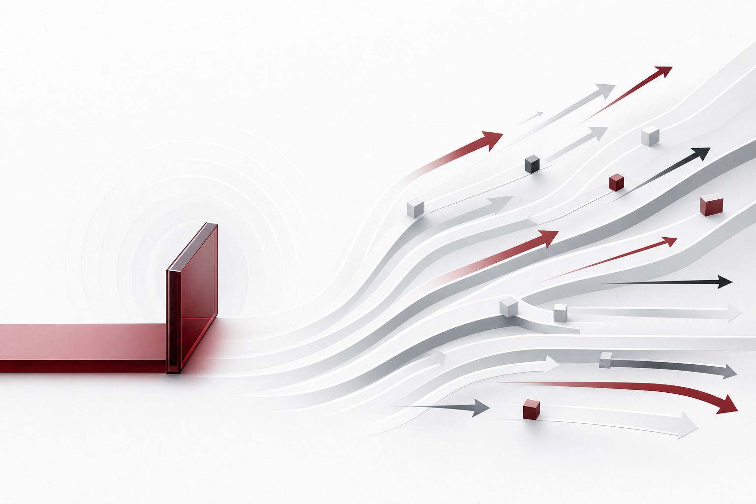 Illustration of the core idea of The Day One Company Braked, Everyone Else Accelerated