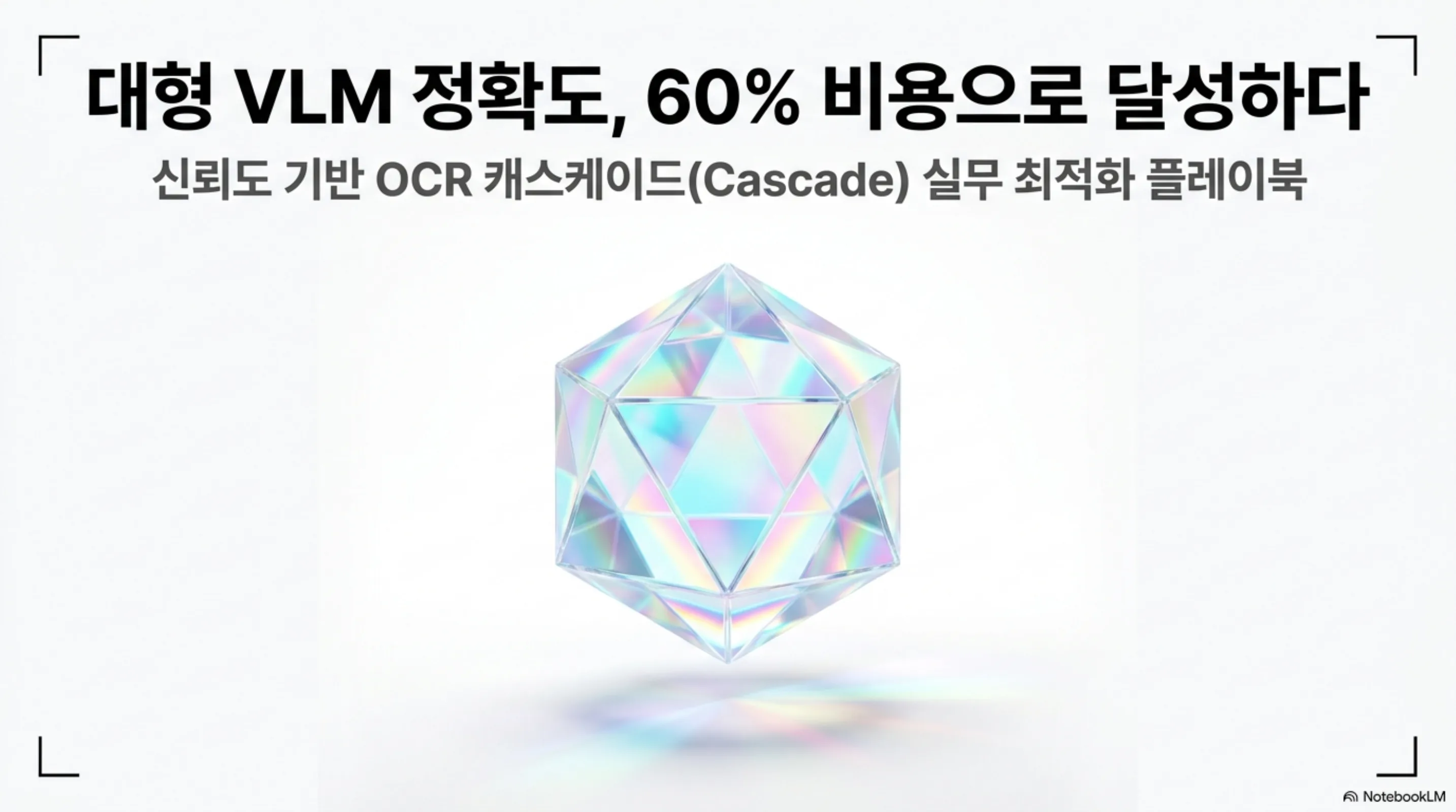 신뢰도 기반 OCR 캐스케이드 실무 최적화 플레이북 제목과 보석 형상의 다면체 그래픽