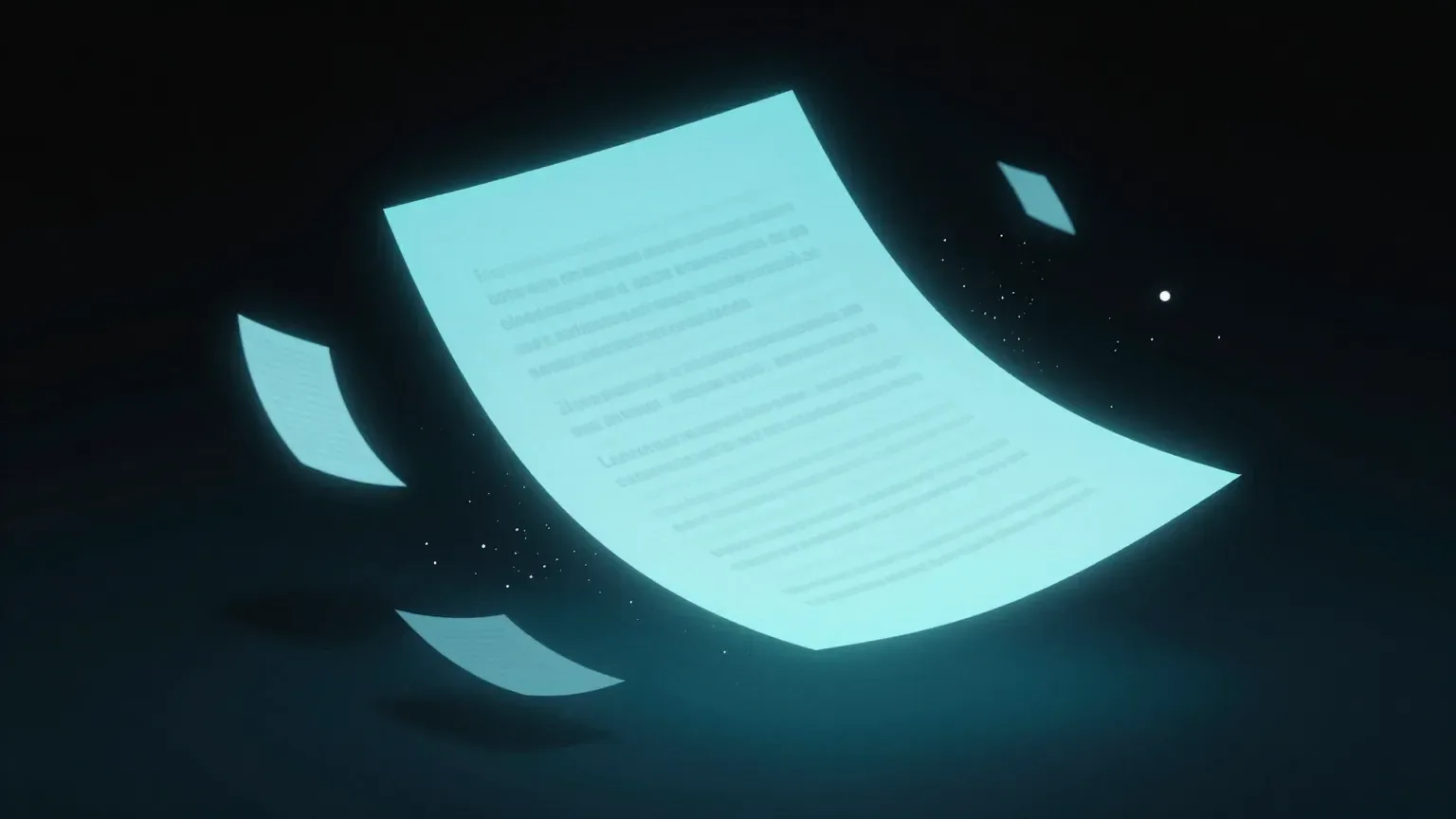 Concept image: a document that rewrites itself, standing in for the CLM idea of context as a mutable file