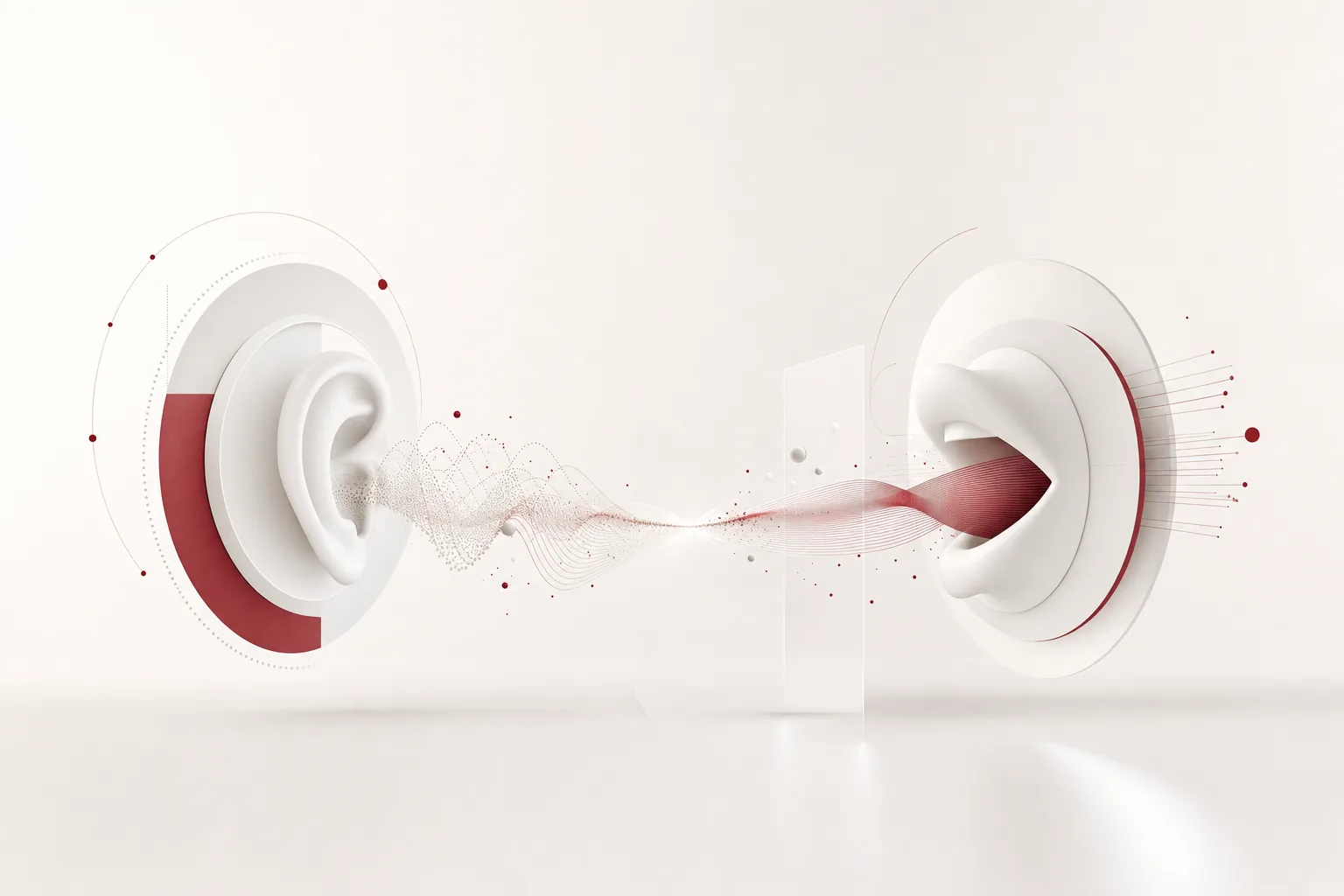 The day ears and mouths came first: an image visualizing the concepts of Nemotron 3.5 Transcribe and AssemblyAI-TTS-1