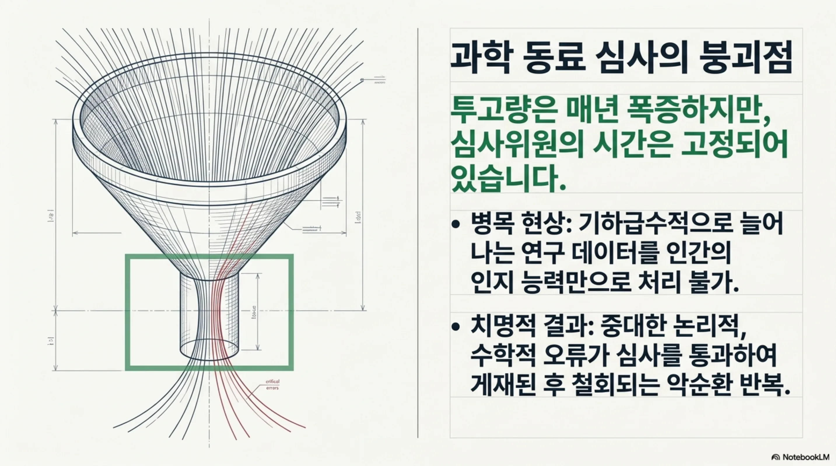 투고량은 폭증하지만 심사위원 시간은 고정된 동료 심사의 병목 구조