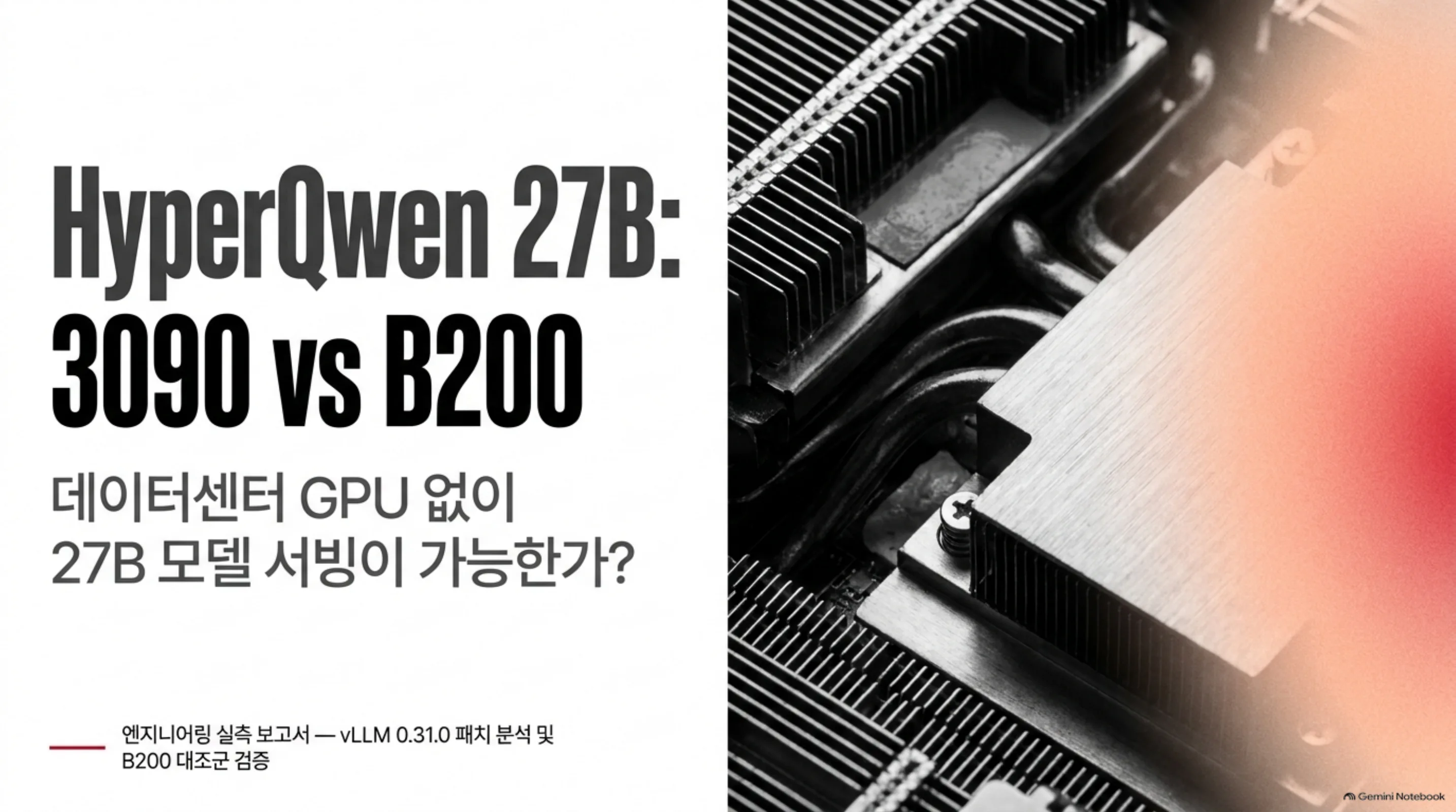 HyperQwen 27B: 3090 vs B200, 데이터센터 GPU 없이 27B 모델 서빙이 가능한가 (vLLM 0.31.0 패치 분석 및 B200 대조군 검증)