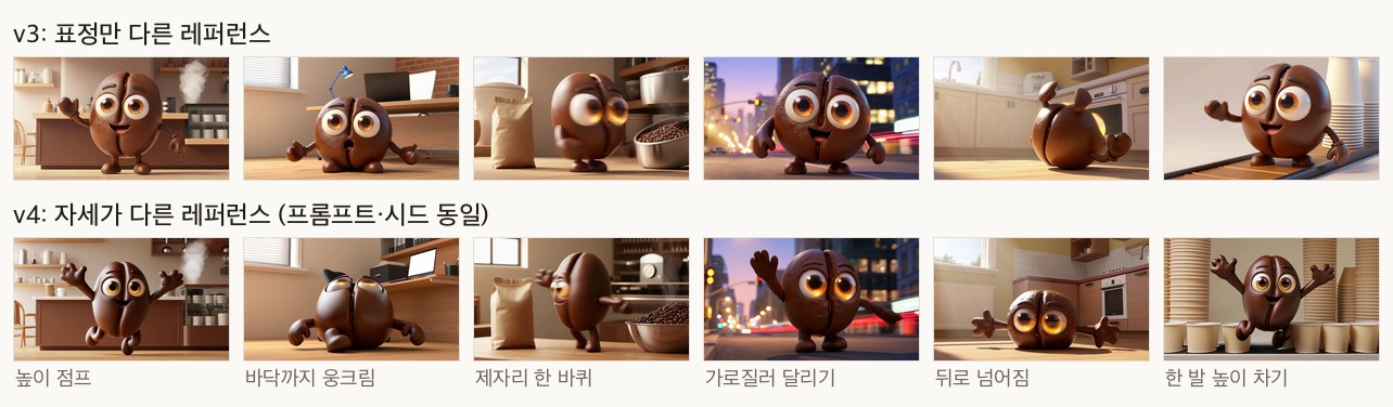 같은 프롬프트, 다른 레퍼런스