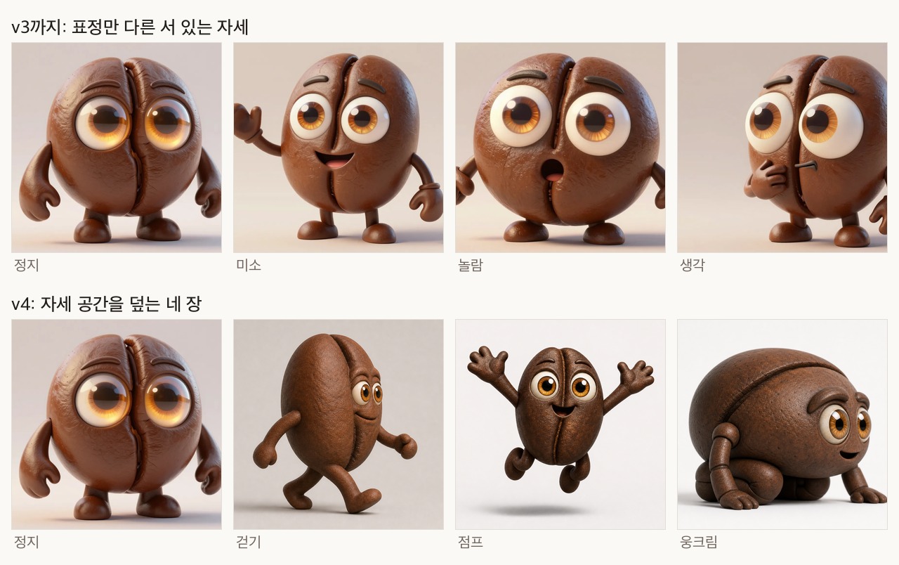 레퍼런스 네 장의 차이