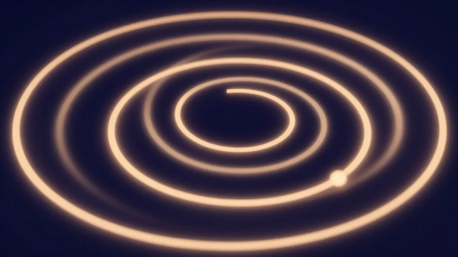 Concentric rings of light rotating at different speeds, nested abstract visual