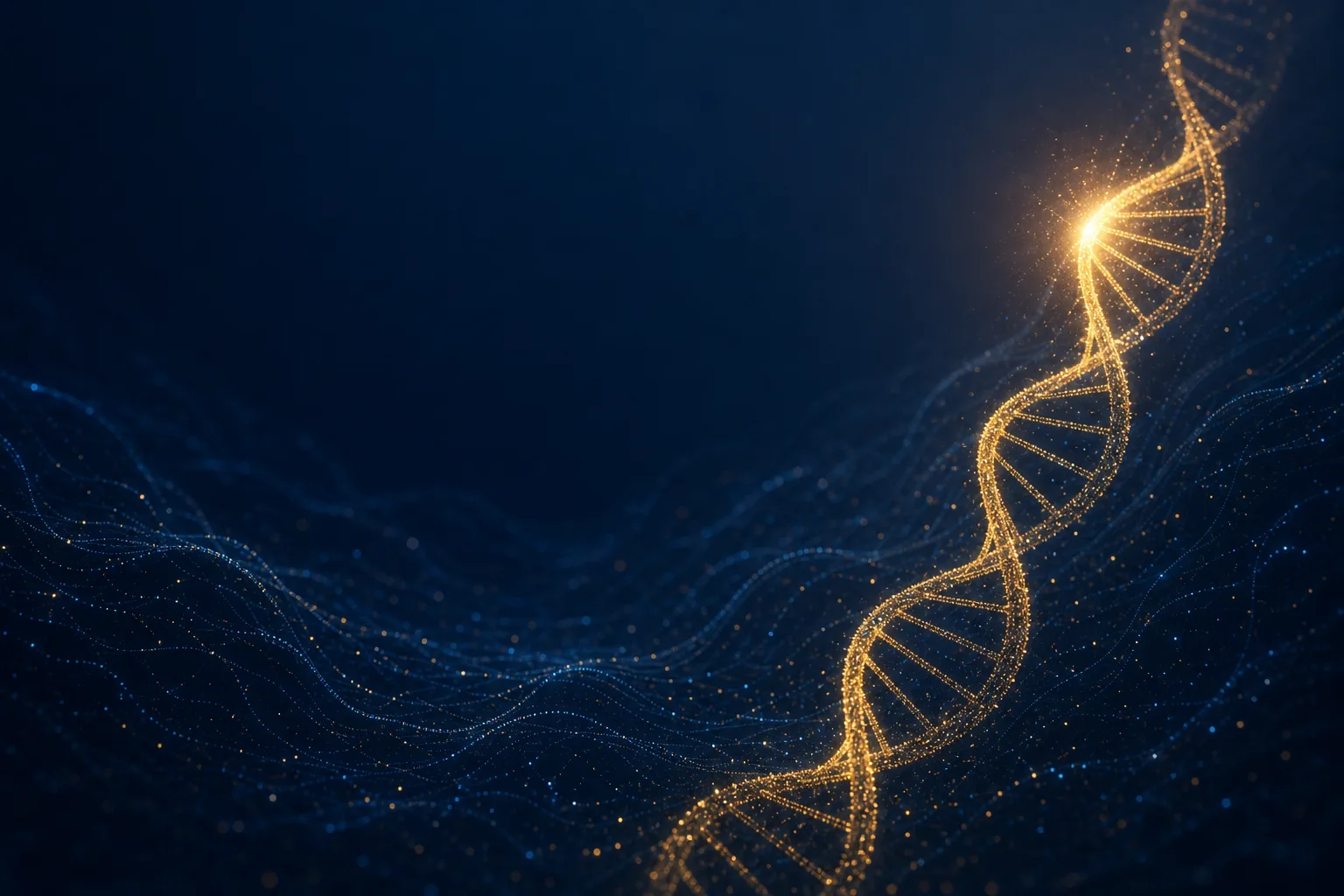 Claude가 21시간에 걸쳐 DNA 데이터베이스에서 CRISPR 유사 효소 시스템을 찾아내는 장면을 형상화